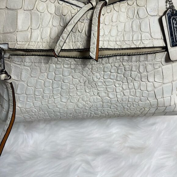 Coach Bleeker beige Croc Embossed Satchel Handbag 30449 - Picture 16 of 16
